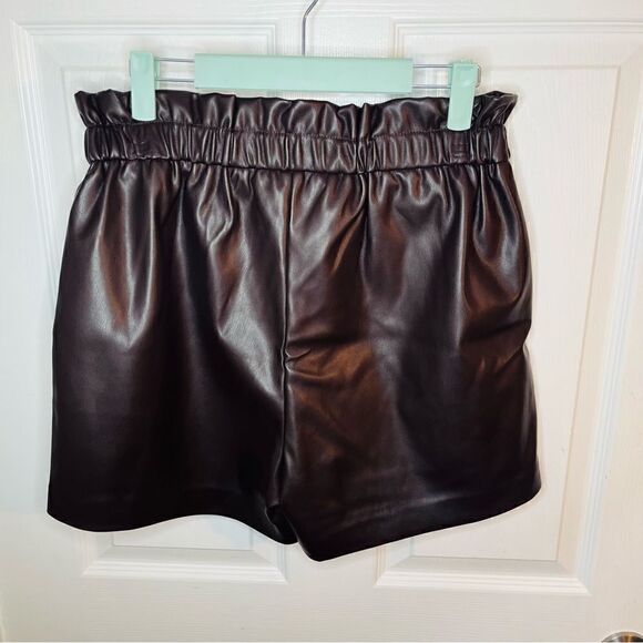 Laundry by Shelli Segal Faux Leather Shorts Dark Brown M - Picture 5 of 7